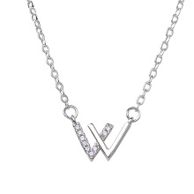 initiales colliers fantaisie diamant collier pendentif lettre collier bijoux W croix unité conceptions de bijoux